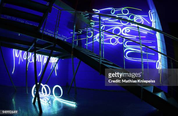 Crystal Calligraphy designed by Paul Seide, is displayed on December 21, 2009 in Wattens, Austria