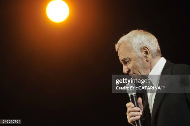 Lynda Lemay,Charles Aznavour, Sanseverino, Agnes Bihl, Dominique Fillon, Buika and Grand Corps Malade performing live for a tribute to Charles Trenet...