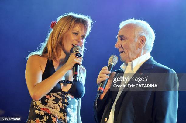 Lynda Lemay,Charles Aznavour, Sanseverino, Agnes Bihl, Dominique Fillon, Buika and Grand Corps Malade performing live for a tribute to Charles Trenet...