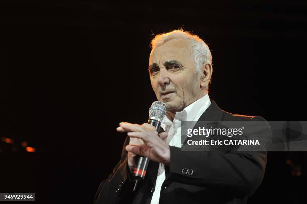 Lynda Lemay,Charles Aznavour, Sanseverino, Agnes Bihl, Dominique Fillon, Buika and Grand Corps Malade performing live for a tribute to Charles Trenet...