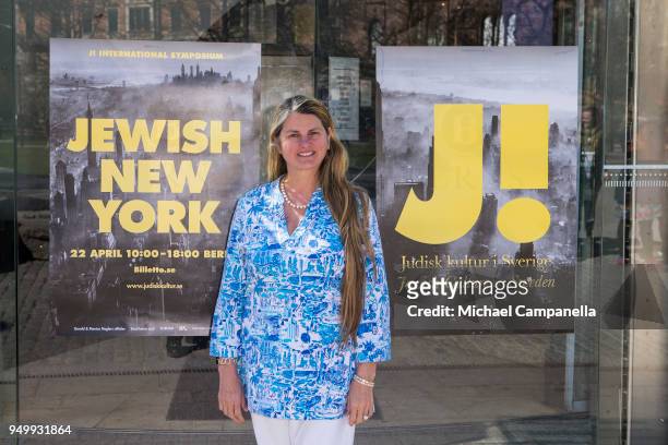 Bonnie Comley poses for a picture during the 'J! International Symposium - Jewish New York' at Berns Hotel on April 22, 2018 in Stockholm, Sweden.