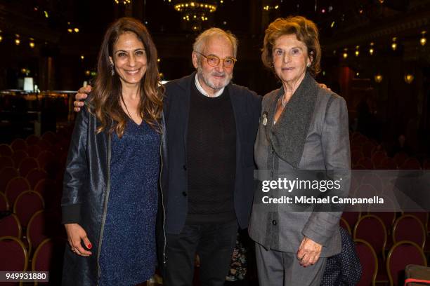 Lizzie Oved Scheja, Lars Denick, and Monica Nagler Wittgenstein during the 'J! International Symposium - Jewish New York' at Berns Hotel on April 22,...