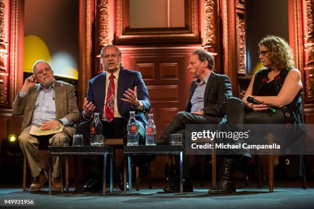 David Denby, Stewart F. Lane, Adam Gopnik, and Judy Gold during the 'J! International Symposium - Jewish New York' at Berns Hotel on April 22, 2018...