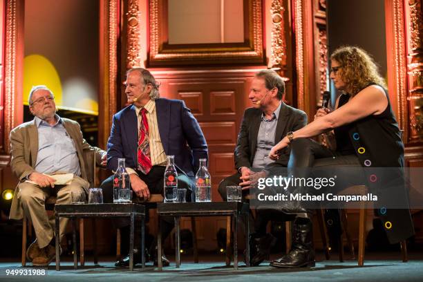 David Denby, Stewart F. Lane, Adam Gopnik, and Judy Gold during the 'J! International Symposium - Jewish New York' at Berns Hotel on April 22, 2018...