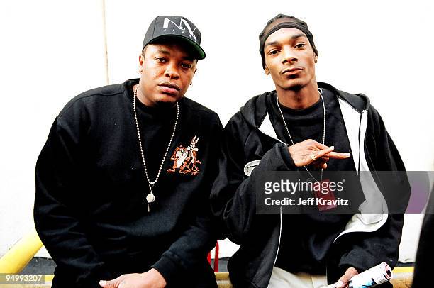 Snoop Dogg and Dr. Dre during 1993 MTV Movie Awards in Los Angeles, California, United States.