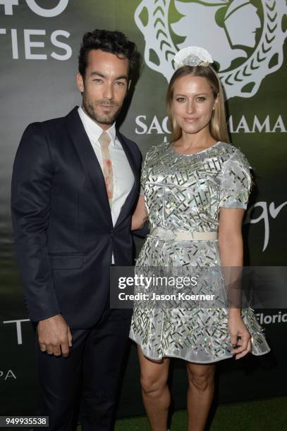 Aaron Diaz and Lola Ponce attend the 2018 Sachamama Green Gala Awards at Magic City Studios on April 21, 2018 in Miami, Florida.