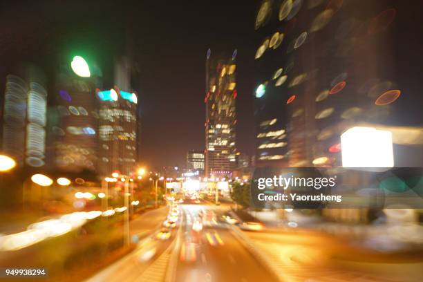 car traffic at night. motion blurred background.shanghai city,china - thruway - fotografias e filmes do acervo