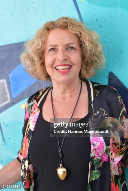 Actress Michaela May during 'Fack Ju Goehte - Se Mjusicael' Hundredth Show at Werk 7 Theater on April 22, 2018 in Munich, Germany.