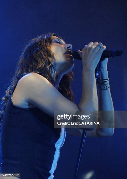 French singer Zazie performing live.