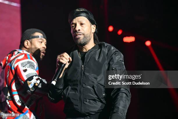 Rapper Redman performs onstage during the KDay 93.5 Krush Groove concert at The Forum on April 21, 2018 in Inglewood, California.