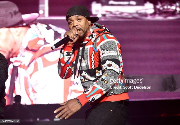 Rapper Method Man of Wu Tang Clan performs onstage during the KDay 93.5 Krush Groove concert at The Forum on April 21, 2018 in Inglewood, California.