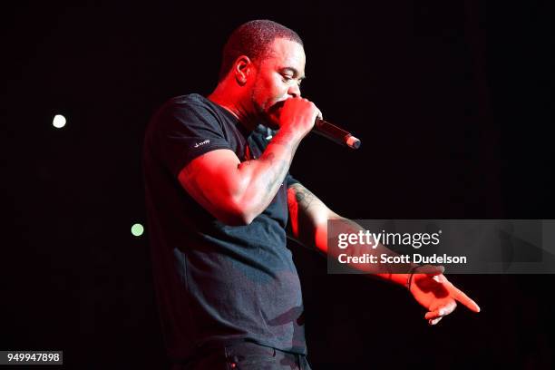 Rapper Method Man of Wu Tang Clan performs onstage during the KDay 93.5 Krush Groove concert at The Forum on April 21, 2018 in Inglewood, California.