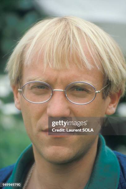 Portrait de Laurent Fignon en juin 1983 à Paris, France.