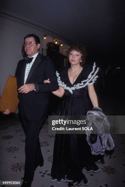 Jerry Lewis et son épouse SanDee Pitnick lors de la soirée Van Cleef à l'Opéra le 2 mai 1983 à Paris, France.