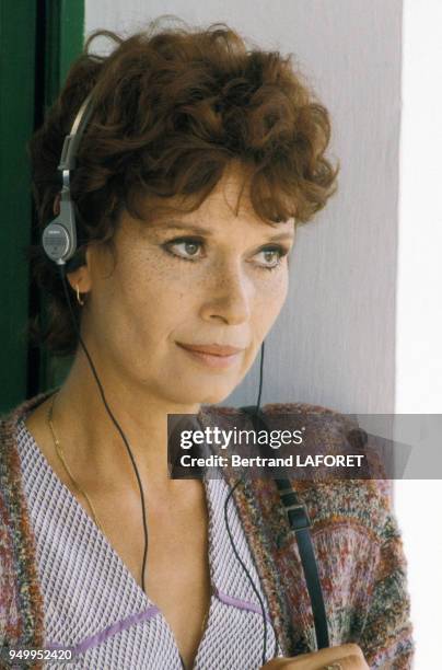Portrait de Lea Massari lors du tournage du film 'Sarah' réalisé par Maurice Dugowson en 1982 en France.
