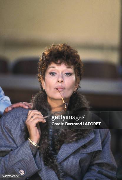 Portrait de Lea Massari lors du tournage du film 'Sarah' réalisé par Maurice Dugowson en 1982 en France.