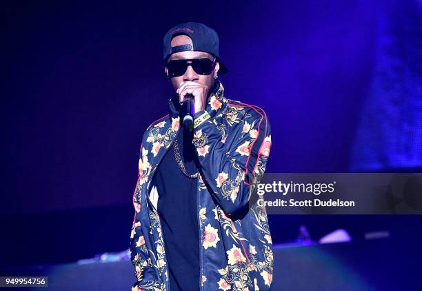 Rapper Krayzie Bone of Bone Thugs-n-Harmony performs onstage during the KDay 93.5 Krush Groove concert at The Forum on April 21, 2018 in Inglewood,...