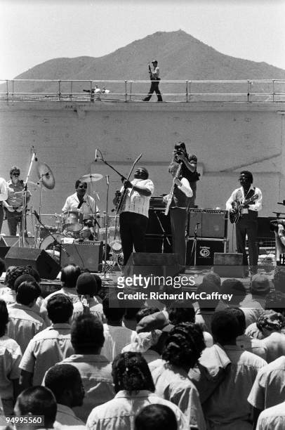 King performs live at San Quentin Prison in 1981 in San Quentin, California.