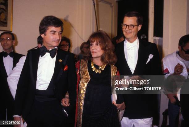Jeanne Moreau et Jean-Claude Brialy au Festival de Cannes en mai 1980, France.
