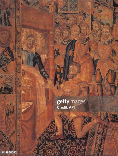 Henri III et Henri de Navarre sur son lit de mort désigne Henri de Navarre comme son successeur, deuxième moitié du 16ème siècle, France.