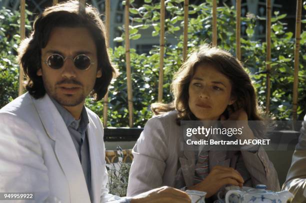 Jean Michel Jarre et Charlotte Rampling en octobre 1981 en Chine.