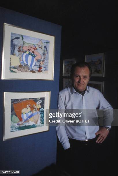 Portrait du dessinateur de la bande dessinée 'Astérix' Albert Uderzo le 8 octobre 1983 à Paris, France.