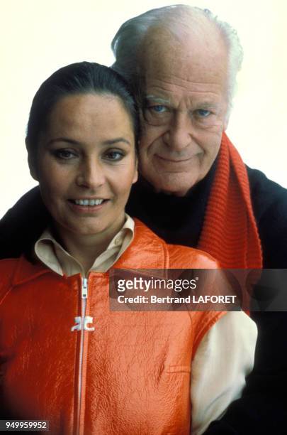 Portrait de Curd Jurgens et son épouse Margie en décembre 1979 à Gstaad, Suisse.