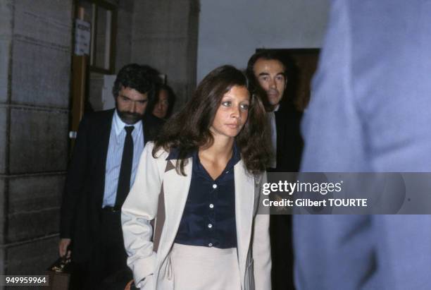 Procès de Christina Von Opel pour trafic de drogue au Palais de justice de Draguignan en mars 1979, France.