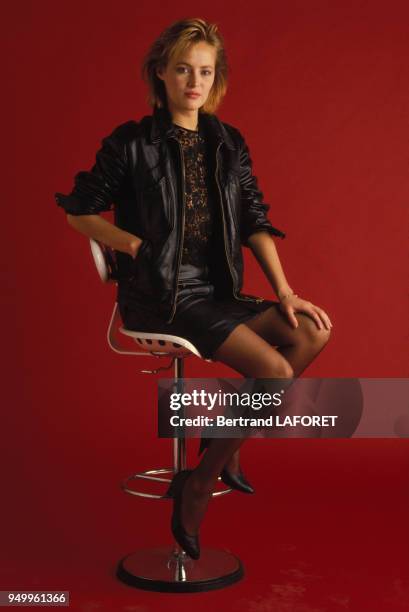 Portrait de Gabrielle Lazure, actrice, le 12 décembre 1982 à Paris, France.