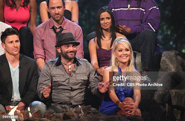 Top Row ; Dave Ball and Monica Padilla; Bottom Row ; Mick Trimming, Rusell Hantz, and Winner Natalie White at the Live Finale and Reunion Show of...