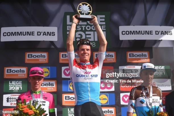 Podium / Michael Woods of Canada and Team EF Education First - Drapac P/B Cannondale / Bob Jungels of Luxembourg and Team Quick-Step Floors / Romain...