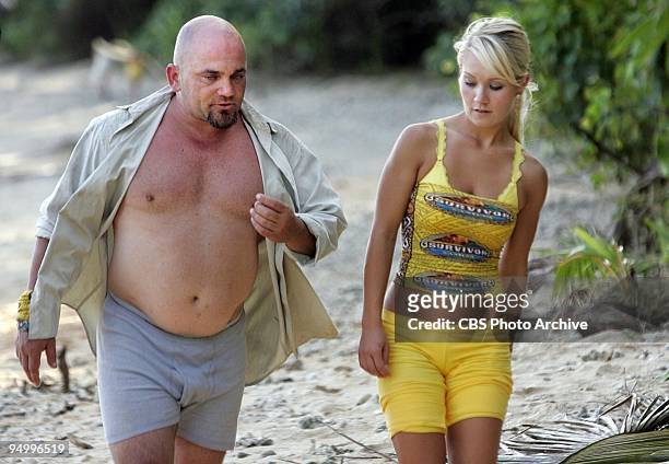 Russell Hantz, and Natalie White, during the first episode of SURVIVOR: SAMOA premieres Thursday, Sept. 17 on the CBS Television Network.