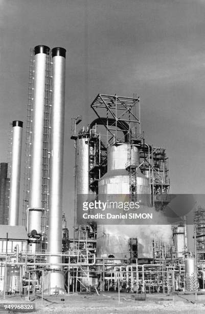 Rafinerie de pétrole à Abadan, en Iran, en décembre 1976.