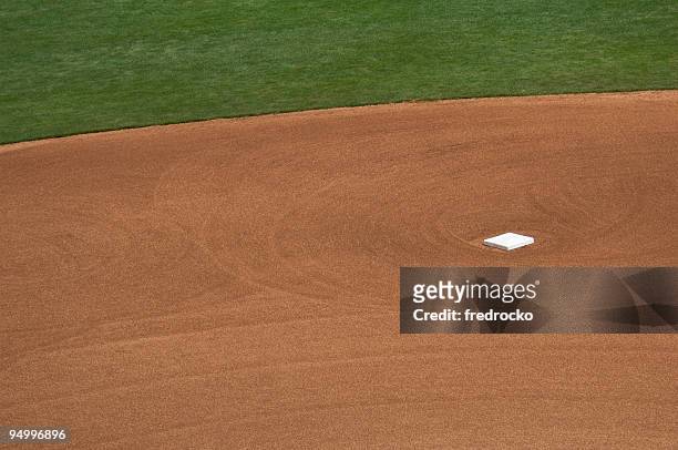 baseball field at baseball game - baseball grass stock pictures, royalty-free photos & images