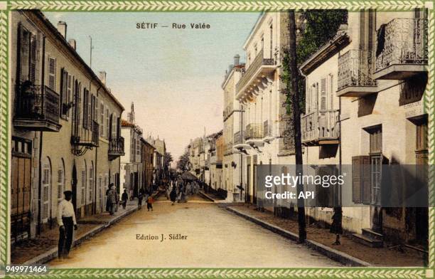 La rue Valée, lors de la colonisation française à Sétif, Algérie.