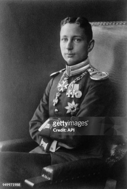 Portrait du prince Joachim de Prusse fils de Guillaume II empereur d'Allemagne et d'Augusta-Victoria de Schleswig-Holstein, en Allemagne.