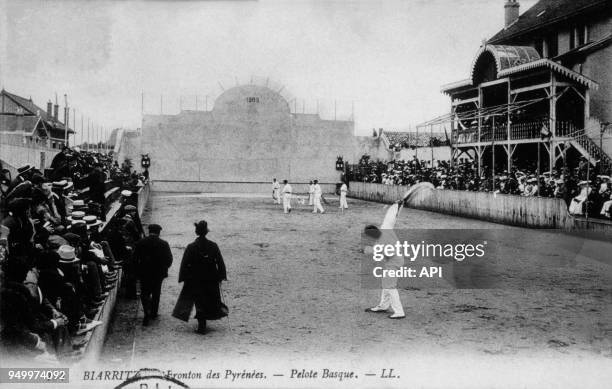 Pelote Basque, le fronton des Pyrénées à Biarritz, France.