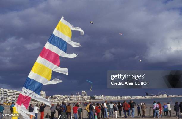 Championnat de cerf-volant le 14 octobre 1992 à la Baule, France.