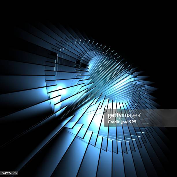 blue light and blades background - machine part stockfoto's en -beelden