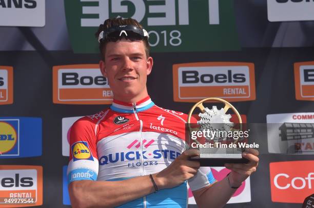 Podium / Bob Jungels of Luxembourg and Team Quick-Step Floors / Celebration / Trophy / during the104th Liege-Bastogne-Liege 2018 a 258,5km race from...