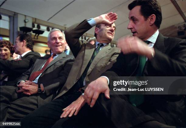 Jerome Monod, Alain Juppe and Nicolas Sarkozy.