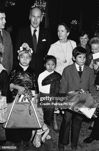 Valery Giscard d'Estaing with wife Anne Aymone.