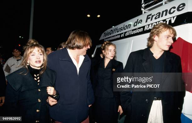 Gerard Depardieu with wife Elisabeth, daughter Julie and son Guillaume.