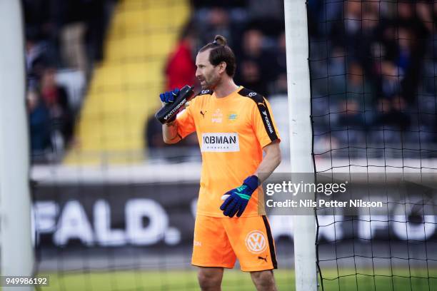 Johan Sellberg Wiland of Hammarby during the Allsvenskan match between BK Hacken and Hammarby IF at Bravida Arena on April 22, 2018 in Gothenburg,...