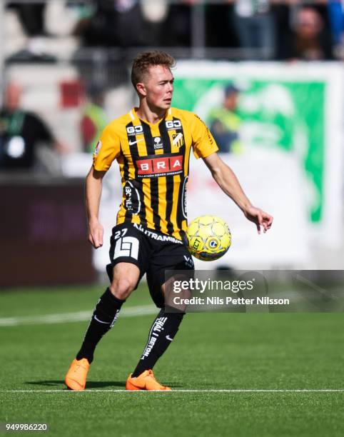 Joel Andersson of BK Hacken during the Allsvenskan match between BK Hacken and Hammarby IF at Bravida Arena on April 22, 2018 in Gothenburg, Sweden.