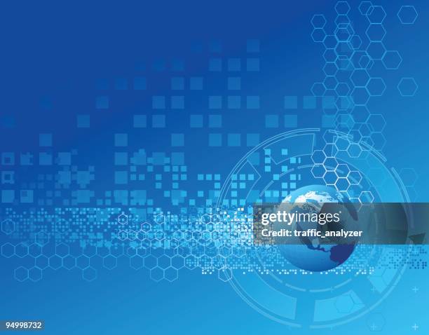 blue abstract background - global background stock illustrations