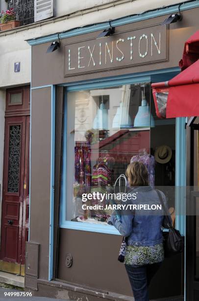 Shopping in Lexinston fashion shop, Houdon street in Pigalle and Montmartre area, 18 th district in Paris, Ile de France region, France.