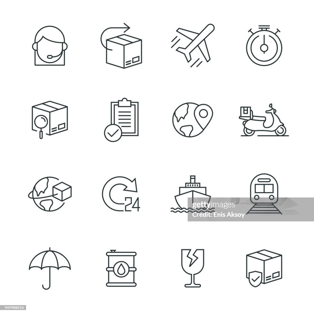 Logistics and Shipping Icon Set