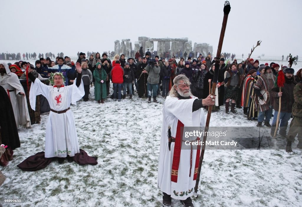 Druids Celebrate The Winter Solstice At Stonehenge