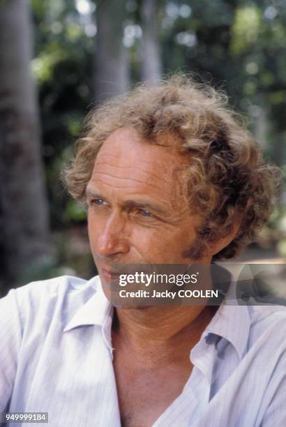 Pierre Richard sur le tournage du film 'La Chèvre' de Francis Veber en 1981 au Mexique.